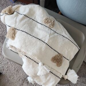 Rachel Zoe Cream and Tan Accent Pillow